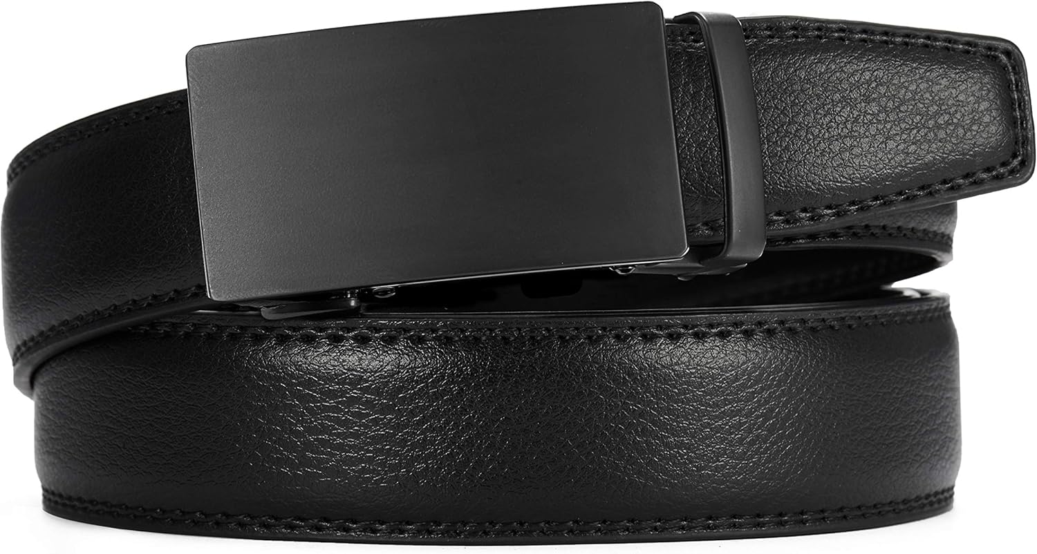 CHAOREN Mens Belt - Mens Ratchet Belt Leather 1 3/8" for Dress Pant - 