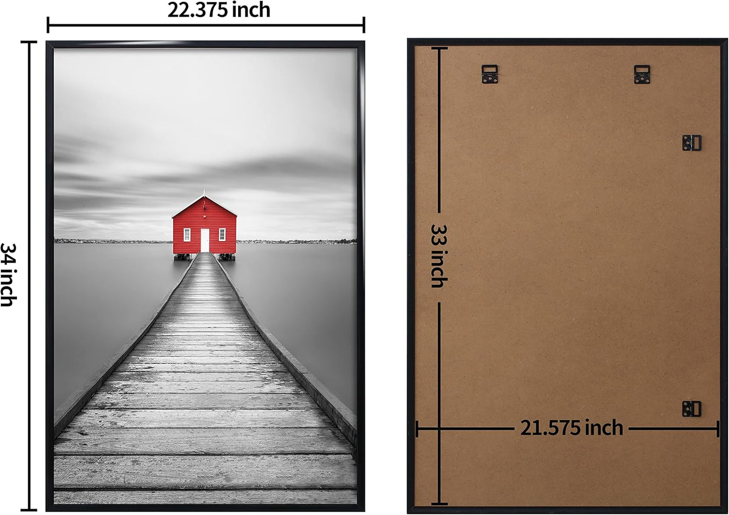 ELSKER&HOME 22.375 x 34 Poster Frame 3 Pack, Black Picture Frame for Horizontal or Vertical Wall Mounting, Sturdy and Scratch-proof