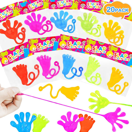 Easter Eggs Fillers for Toddlers,Large Sticky Hands Party Favors Supplies for Kids (20 PCS),Birthday Pinata Easter Basket Goodie Bag Stuffers,School Student Non Candy Treats Prize Toy for Boys Girls
