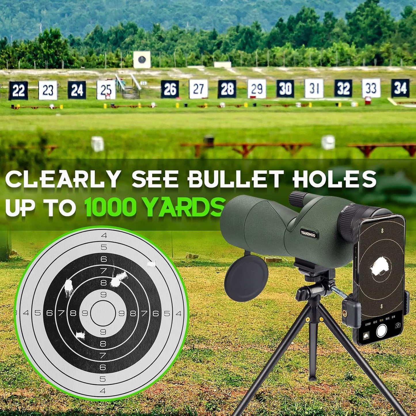 25-75x60 Spotting Scopes with Tripod Carrying Bag Phone Adapter Straig