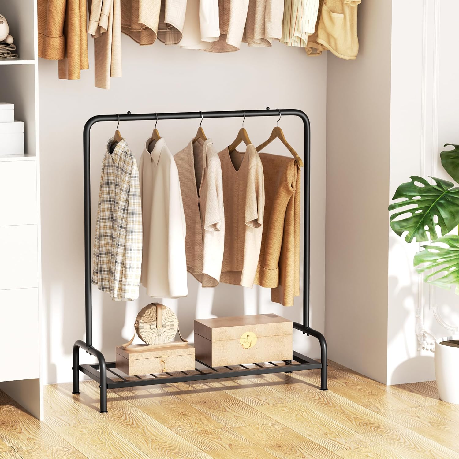Plant Stand Outdoor Tall 40'' Plant Shelf For Patio Metal Plant Rack F