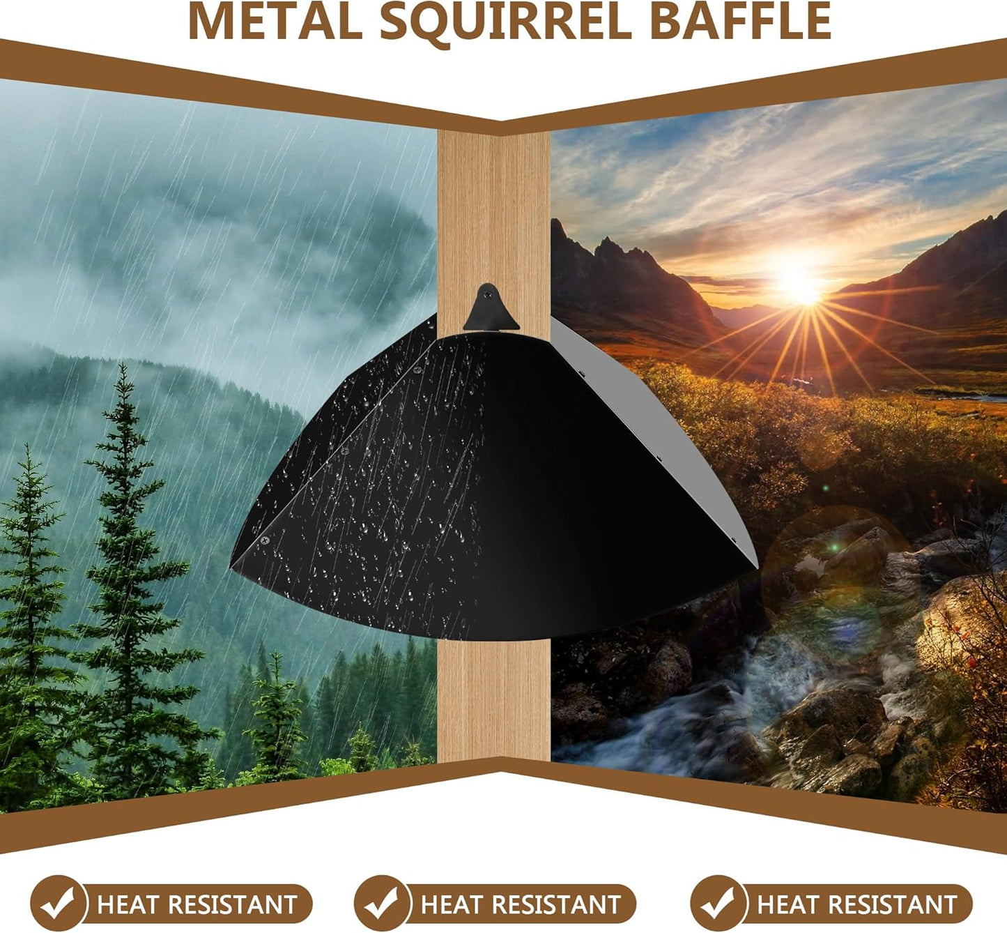 Metal Squirrel Baffle for 4x4 Post,Outdoor Squirrel Guard for Wooden T