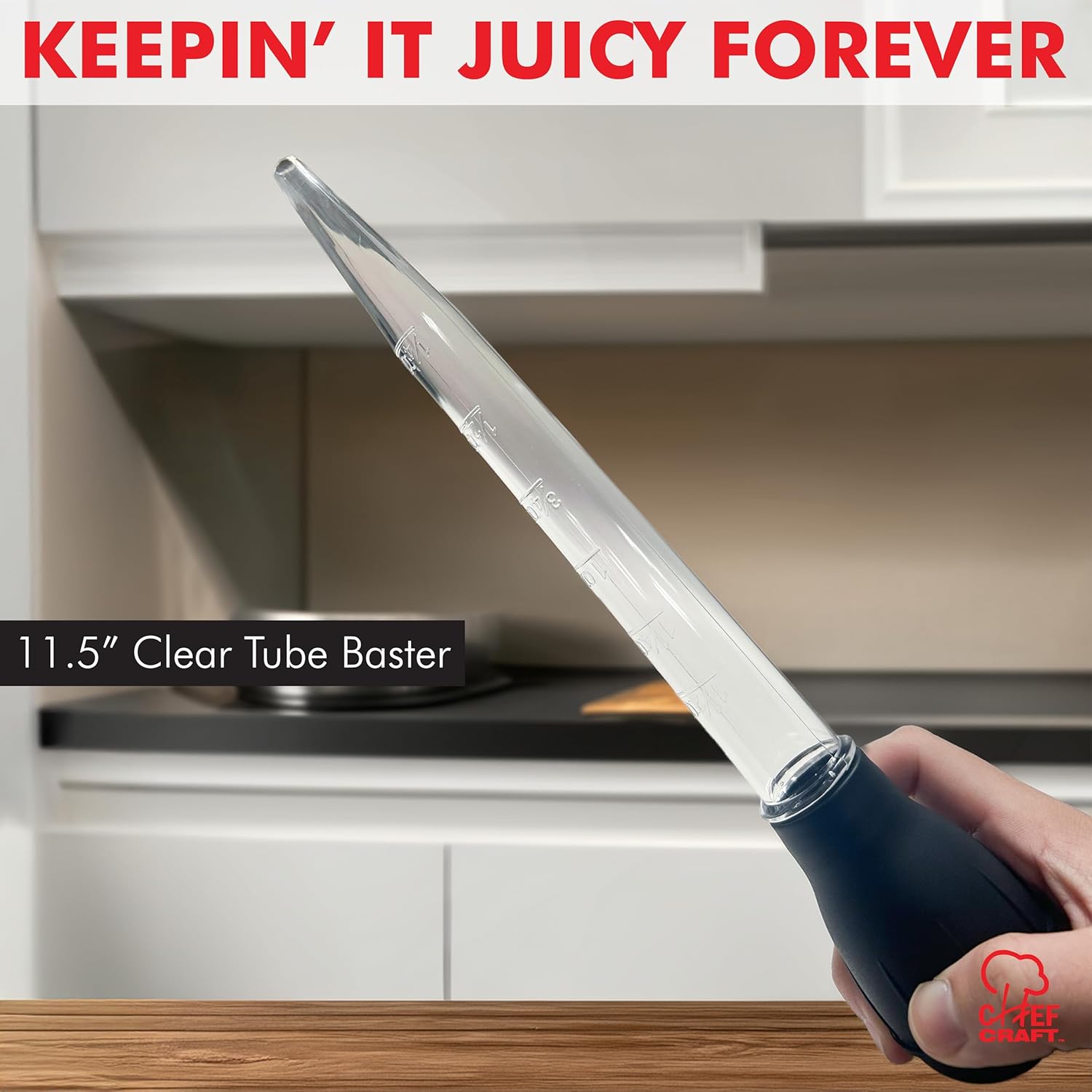 Chef Craft Classic Baster with Clear Tube, 11.5 inches in Length, Blac