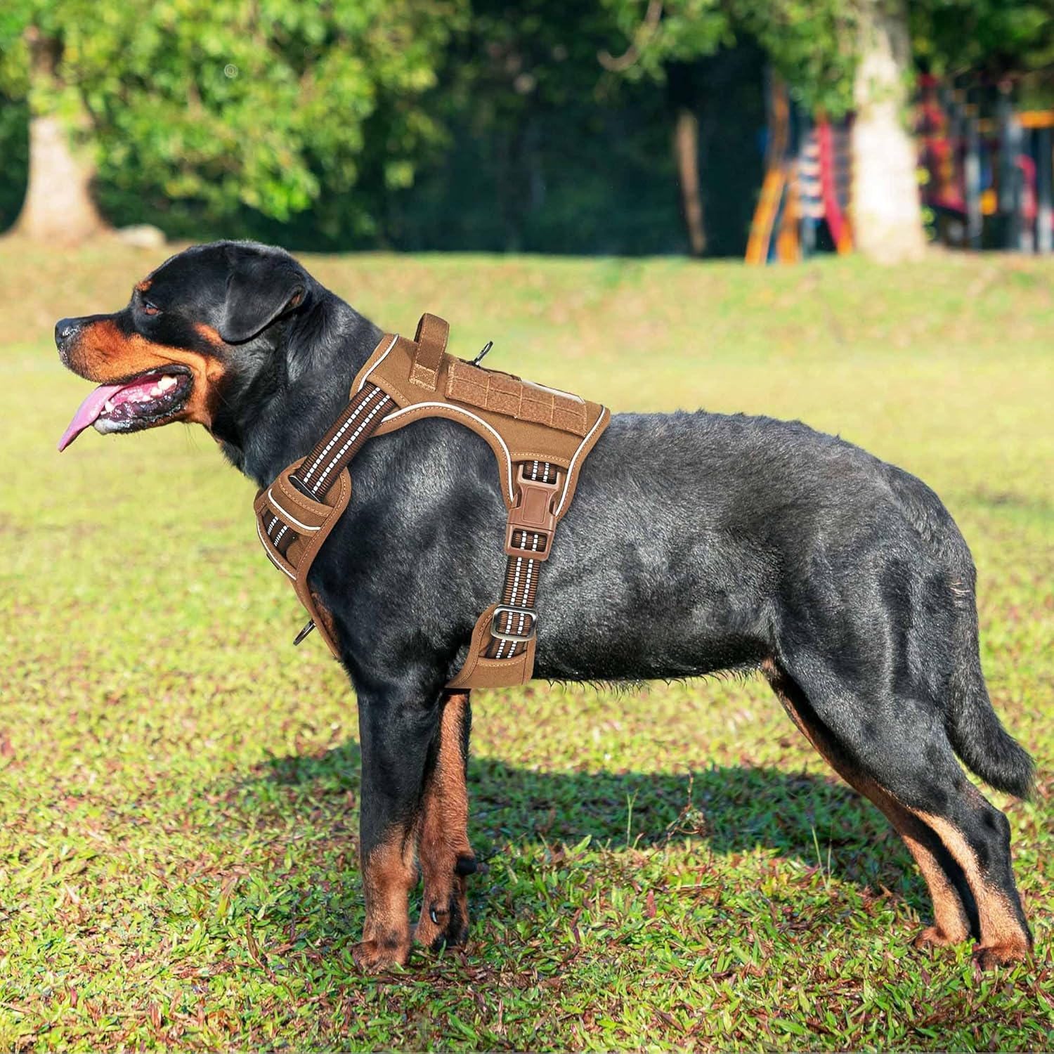 Heavy Duty Tactical Dog Harness for Large Dogs, No Pull Adjustable Pet