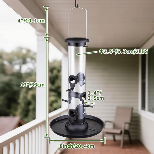 Bird Feeders for Outdoors Seed Catcher,6 Port Wild Bird Feeders with T