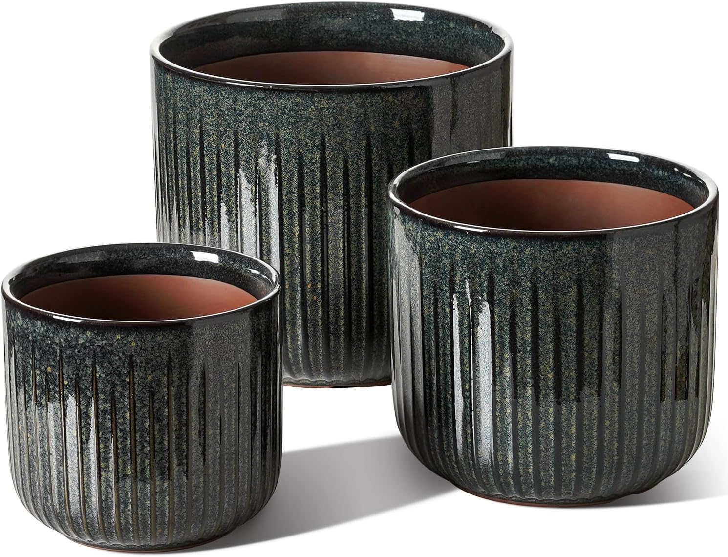LE TAUCI Ceramic Pots for Plants, 8.3/7/6 Inch Indoor Planters with Dr