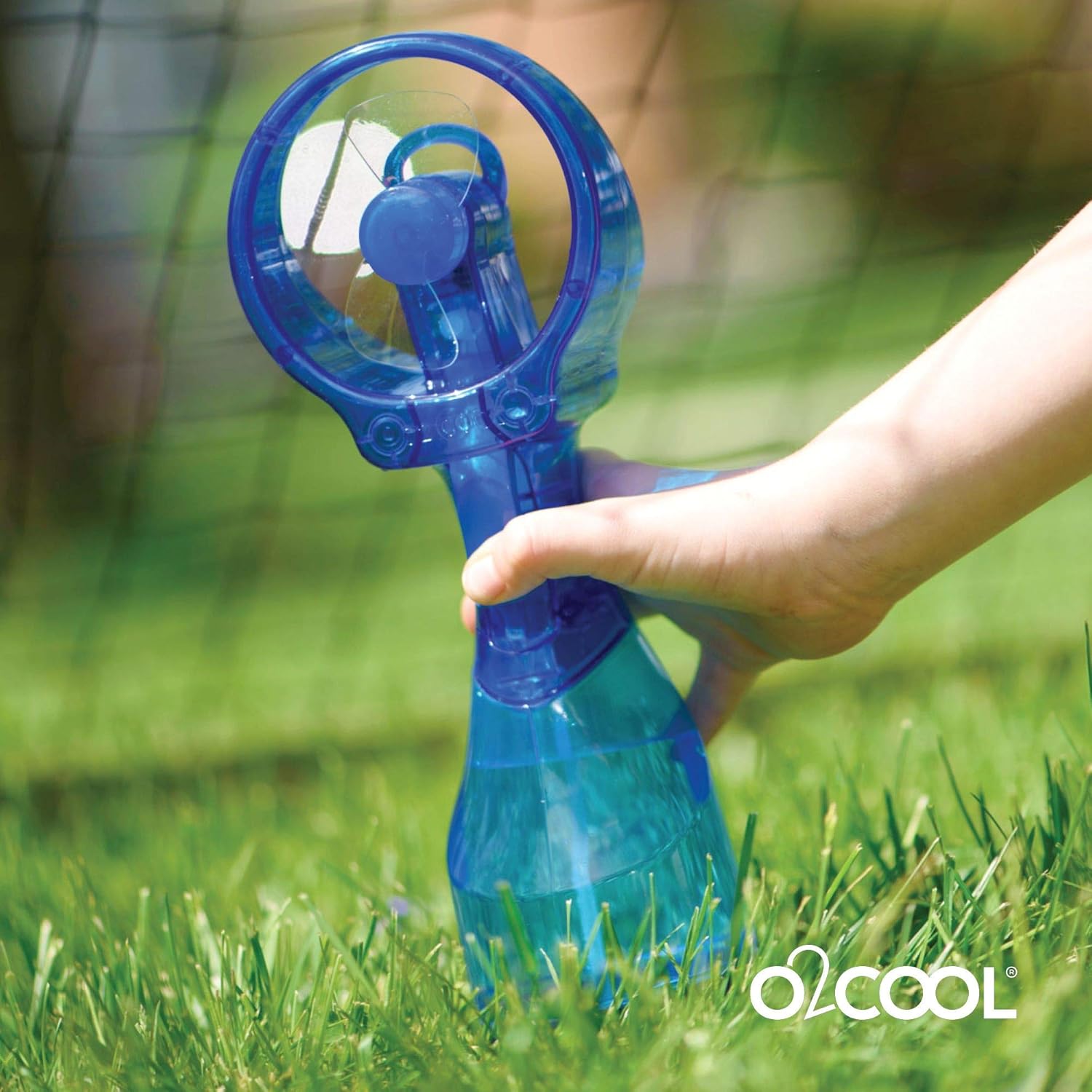 O2COOL Deluxe Handheld Battery Powered Water Misting Fan (Grey)