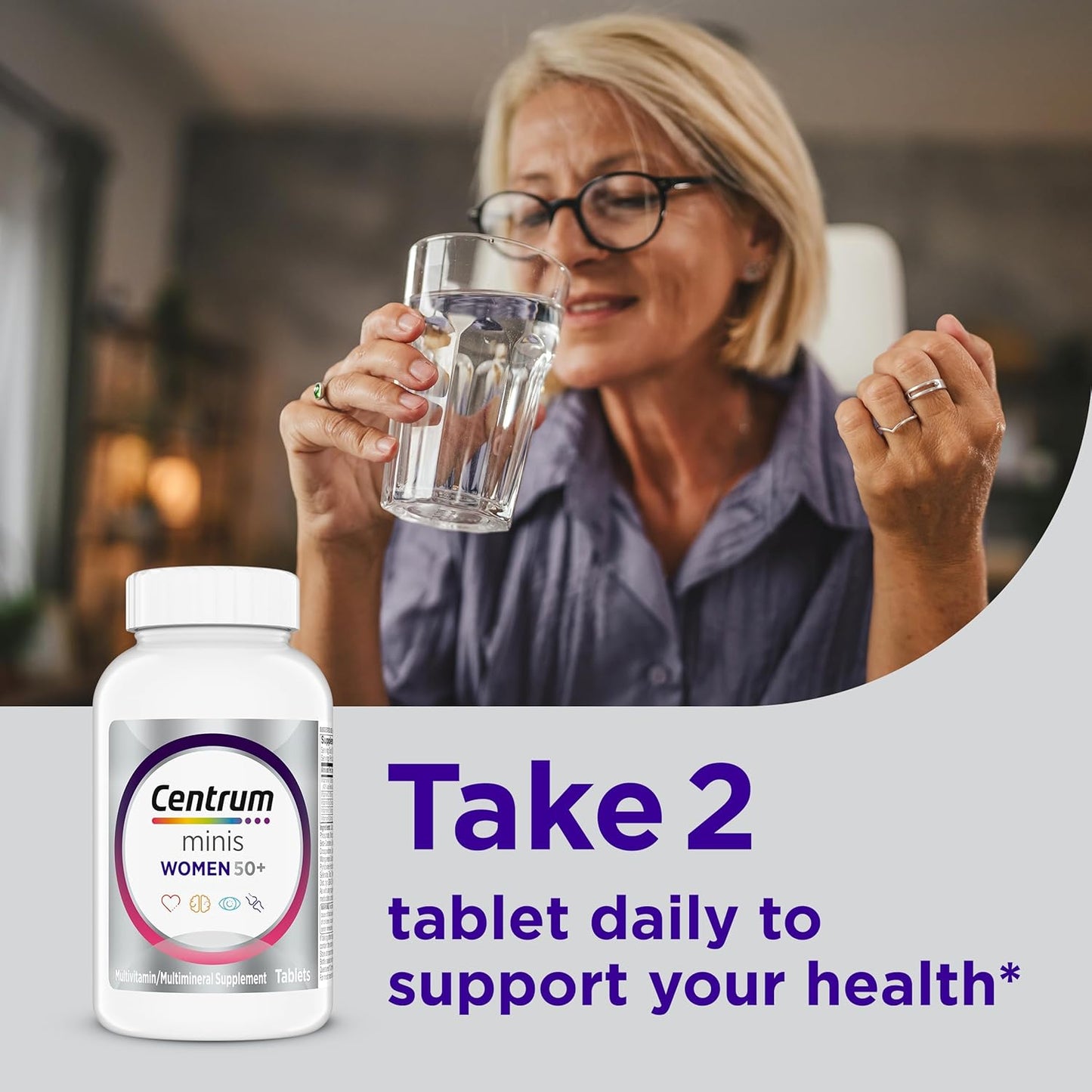 Centrum Minis Silver Women's Multivitamin for Women 50 Plus, Multimine