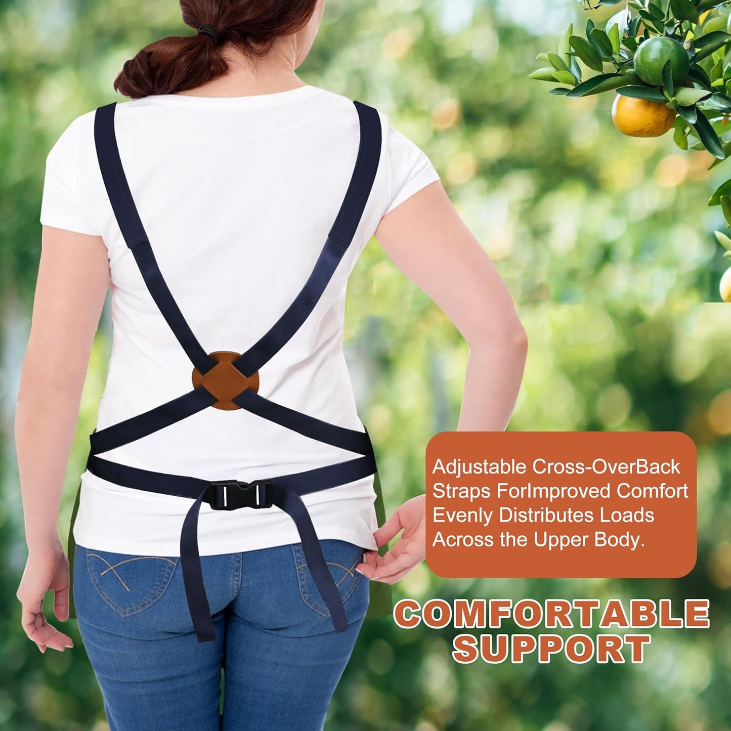 Gardening Apron with Quick Release Pockets for Women and Men, Water Resistant Picking Pouch