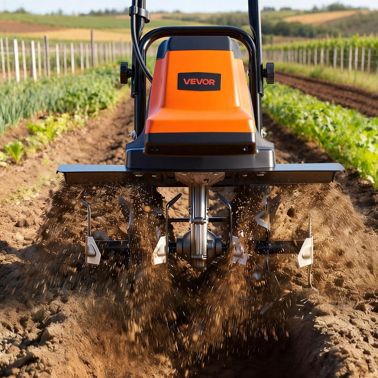 VEVOR Corded Electric Tiller, 18 Inch Tilling Width Garden Rototiller,