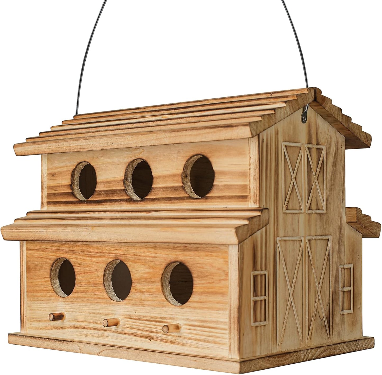 Bird Houses for Outside,6 Hole Outdoor Bird House - Room for 6 Bird Families - Bluebird, Finch, Cardinals Hanging Bird Houses for Garden & Yard