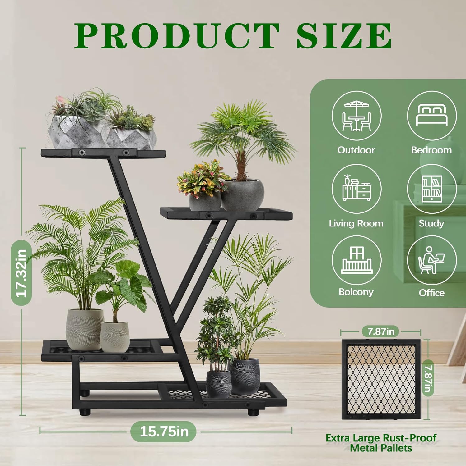 4Tier plant stand，outdoor plant stands for patio，Planter Display Shelv