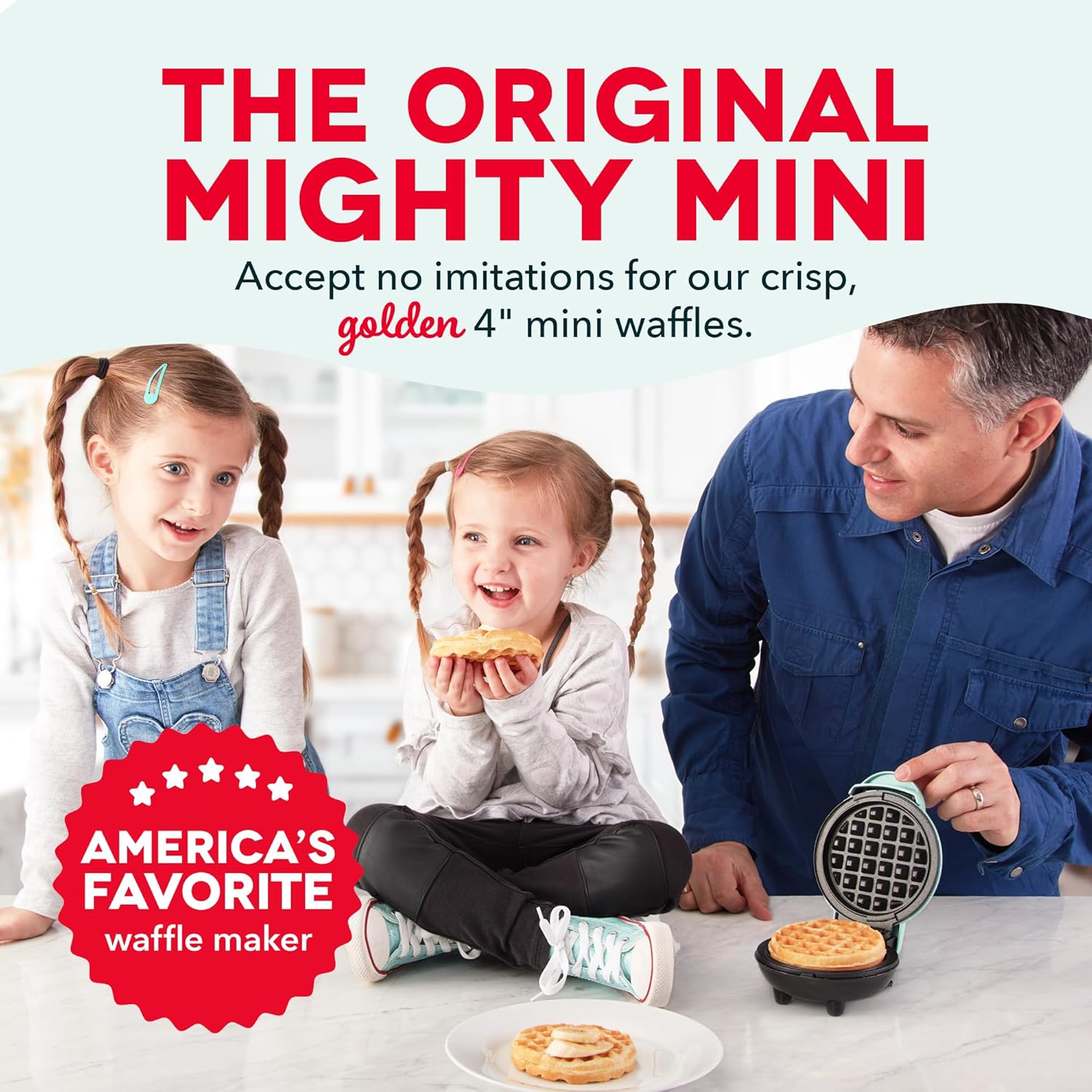 Dash Mini Waffle Maker- Compact Electric Iron for Creative Homemade Tr