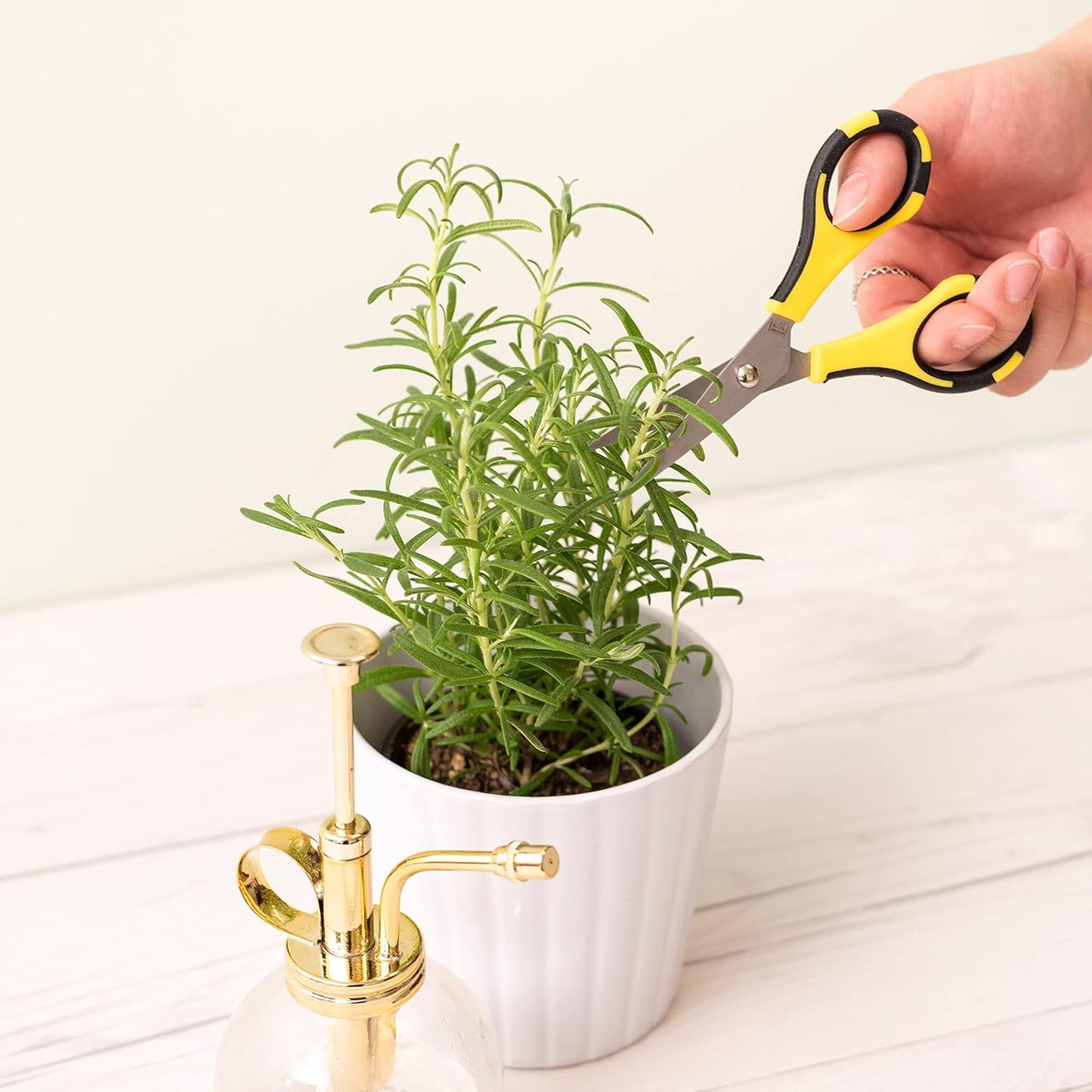 EK Tools Cutter Bee Precision Craft Scissors - Small Ergonomic Scissors with Micro Tip for Cutting Paper, Herbs, and More - Stainless Steel Blades, Yellow and Black