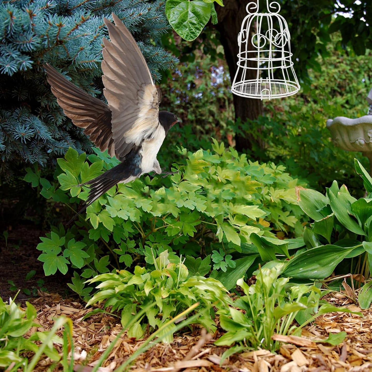 Milisten 4pcs Decorative Mesh Bird Cage Feeder for Wild Birds Outdoor 