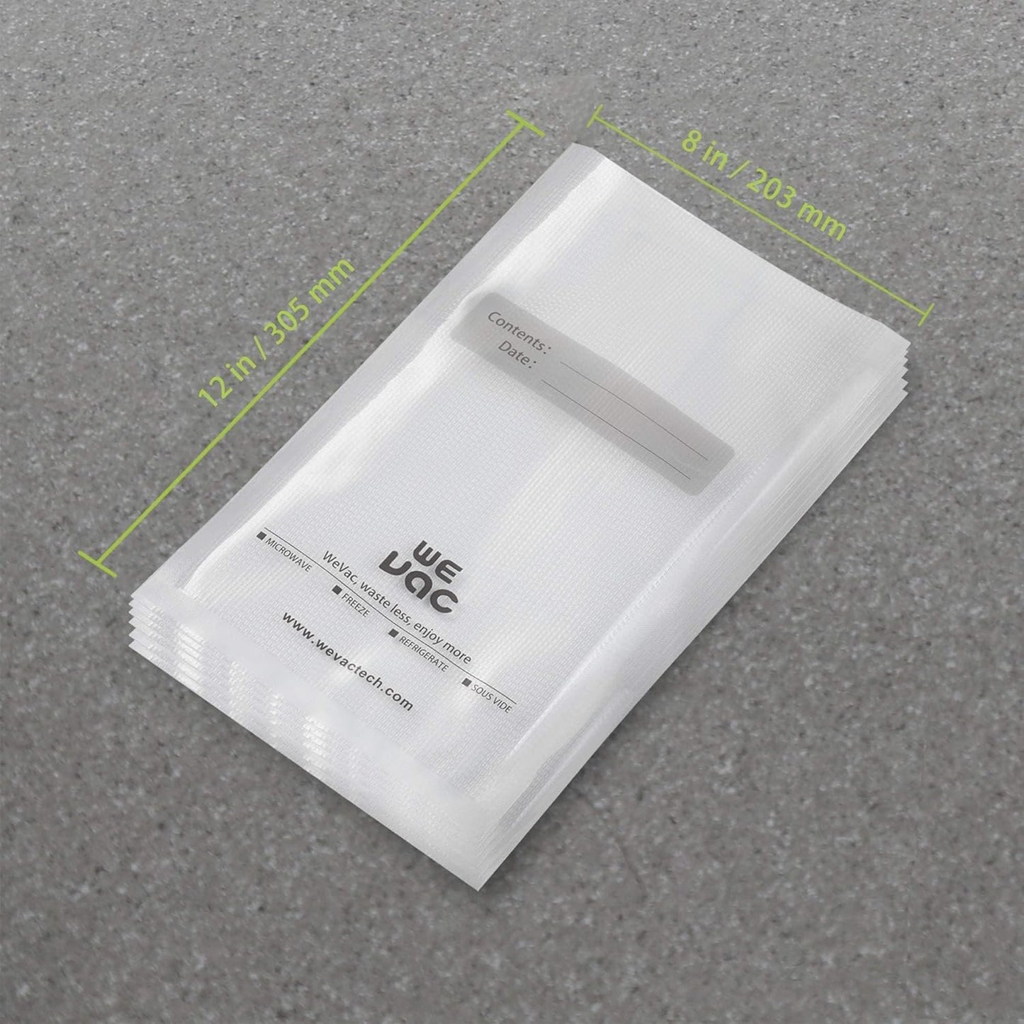 Wevac Vacuum Sealer Bags 100 Quart 8x12 Inch for Food Saver, Seal a Meal, Weston. Commercial Grade, BPA Free, Heavy Duty, Great for vac storage, Meal Prep or Sous Vide