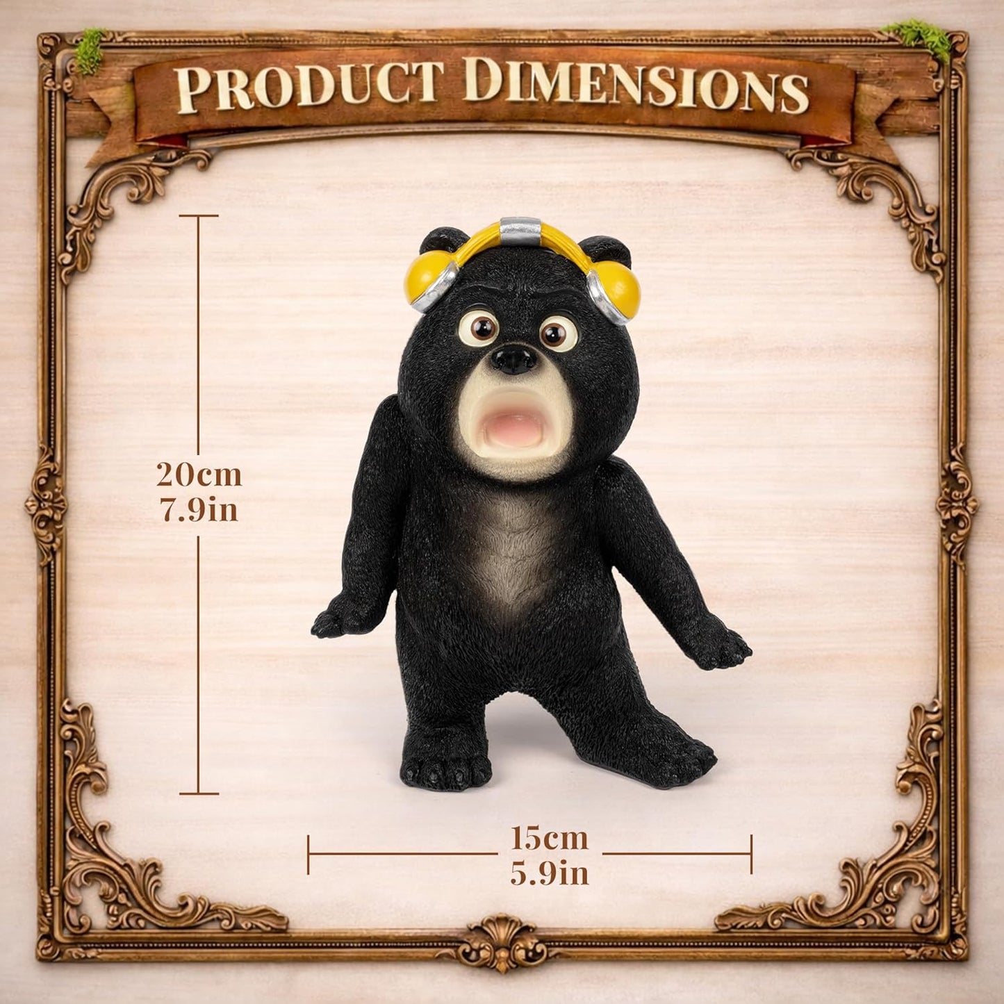 Funny Office Desk Decor Bear Statue 8", Funny Desk Decor, Home Office Decor Bear Sculptures for Funny Gifts, Bear Statue for Yard Patio Lawn Backyard and Windowsill, Funny Gifts for Women Men