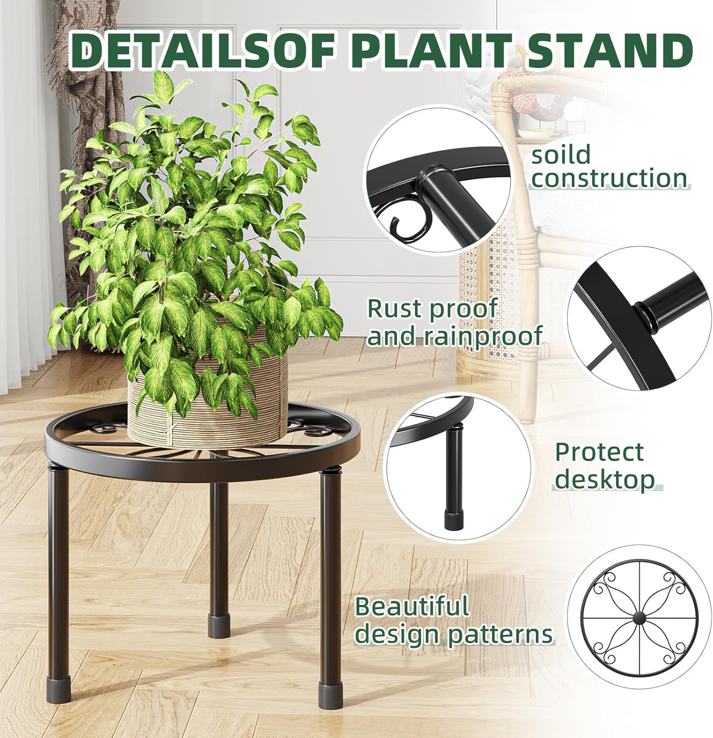 Simple Trending Metal Plant Stand Indoor Outdoor, Heavy Duty Flower Po