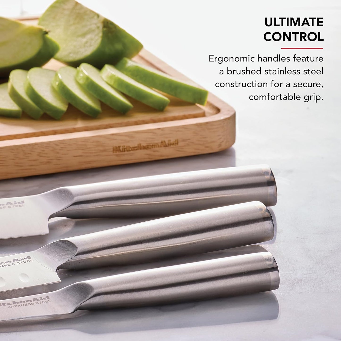 KitchenAid 3 Piece Forged Chef Knife Set High Carbon Japanese Steel, I
