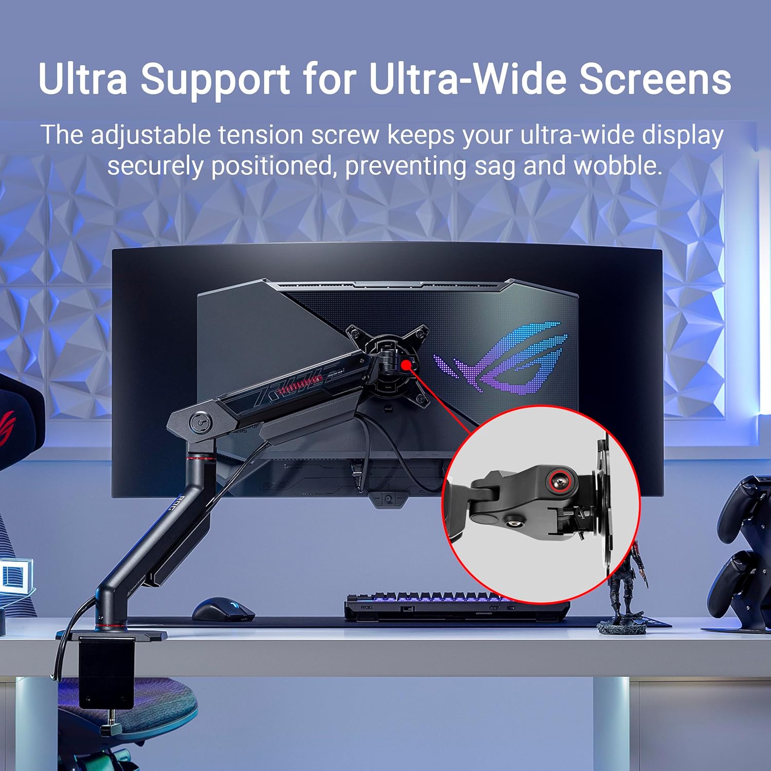ROG Ergo Monitor Arm (AAS01R) – Mechanical Spring Monitor Mount with D