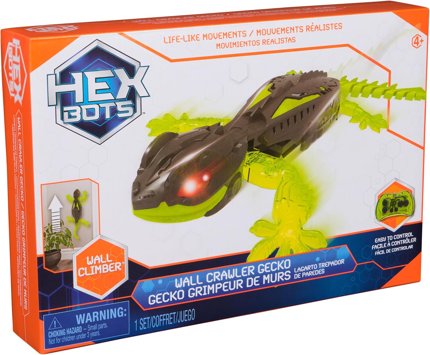 HEX BOTS Wall Crawler Gecko with Official Wall Climber Technology, Rec