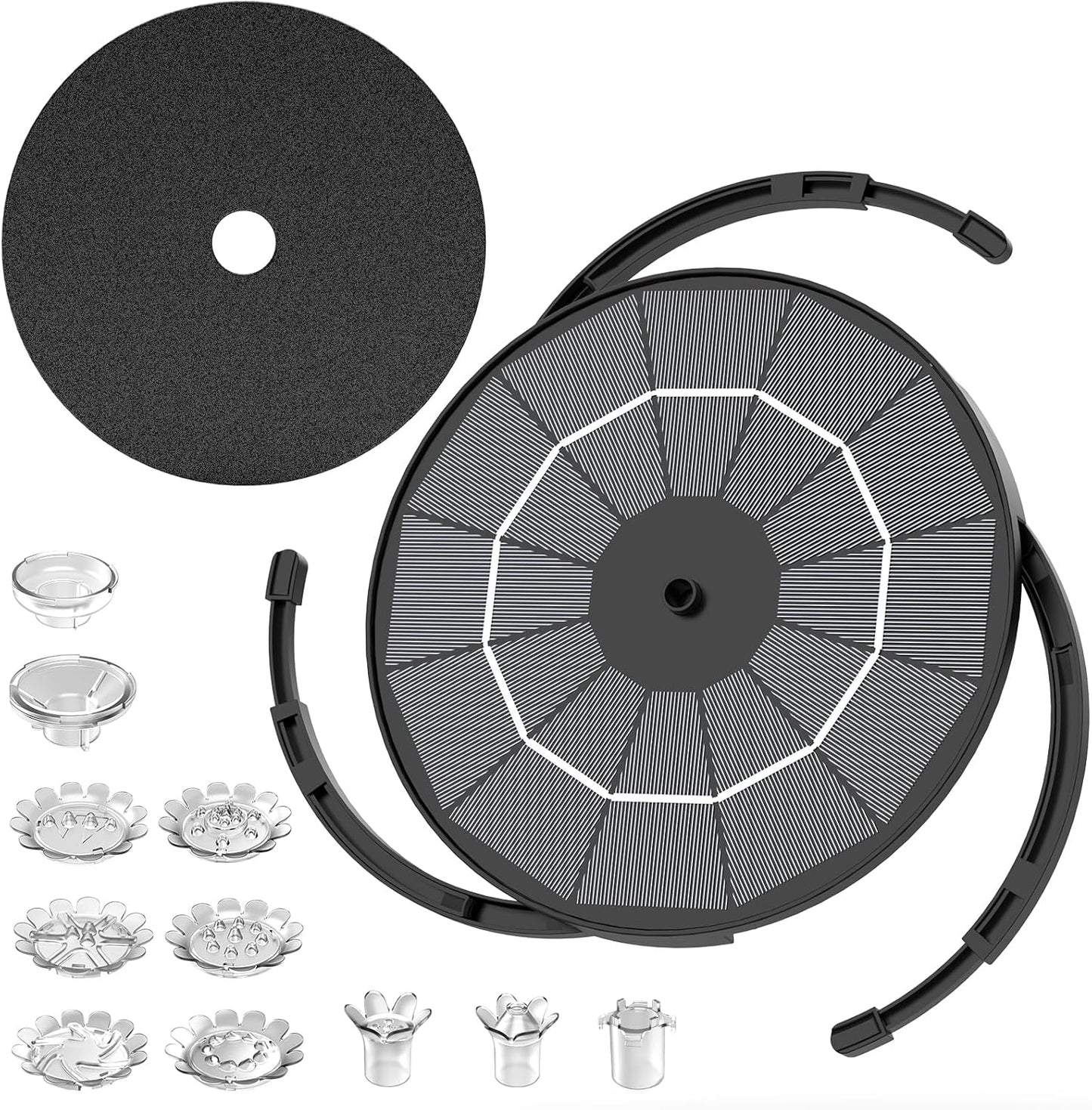 AISITIN 3.5W Solar Fountain Pump Upgraded 2026, Solar Water Fountain DIY Kit with 8 Nozzles & 3 Fixed Bracket & 9.8ft Cord for Garden, Bird Bath, Ponds, Fish Tank, Aquarium, Courtyard and Outdoor