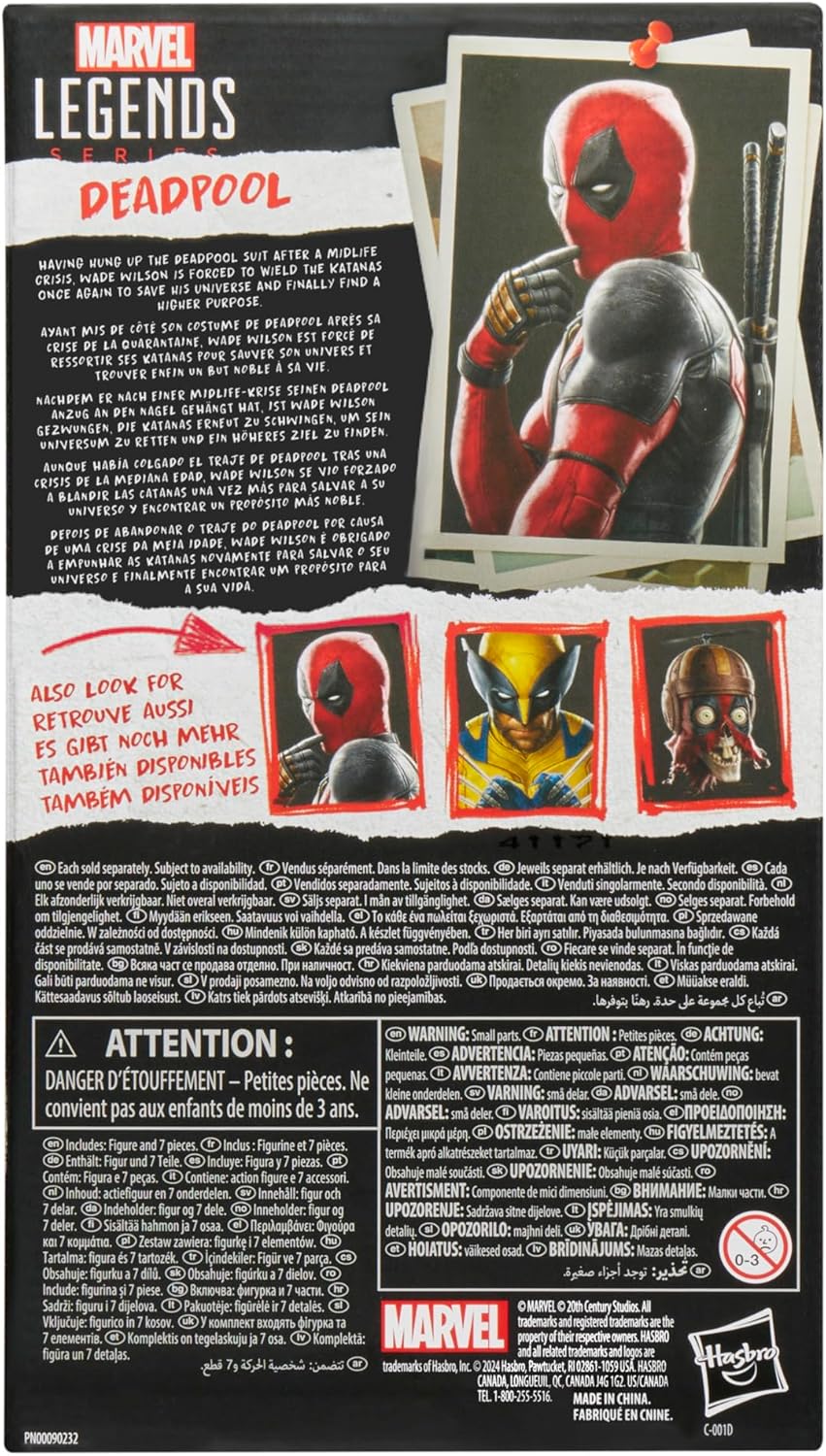 Marvel Legends Series Deadpool, Deadpool & Wolverine Collectible 6 Inc