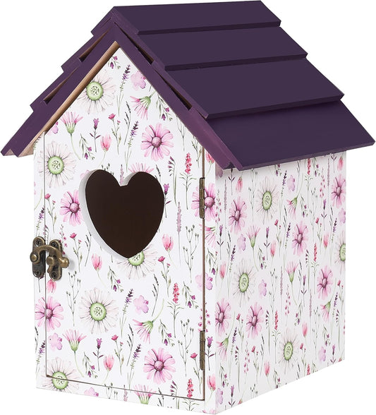 ARTAWEIN Flowering shrubs Bird House Attract Bird as Nesting spot Elegant Garden Decor Nesting Boxes for Birds Solid Wood Garden Bird House | Decoratvie Birdhouse for Kid's Play or Home Decoration