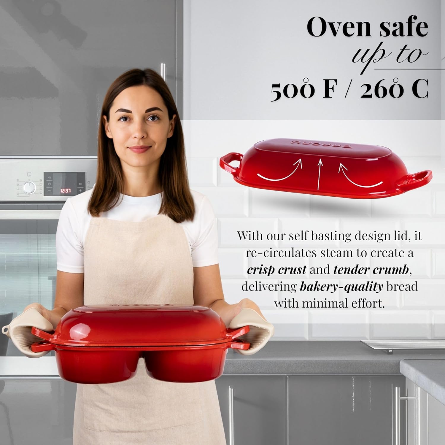 Dutch Oven For Sourdough Bread Baking – Enamelled Cast Iron Bread Loaf