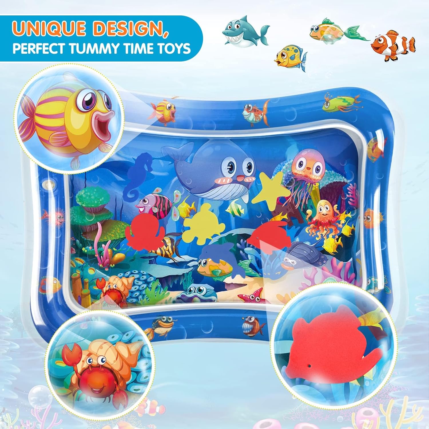 Infinno Inflatable Tummy Time Mat Premium Baby Water Play Mat for Infa