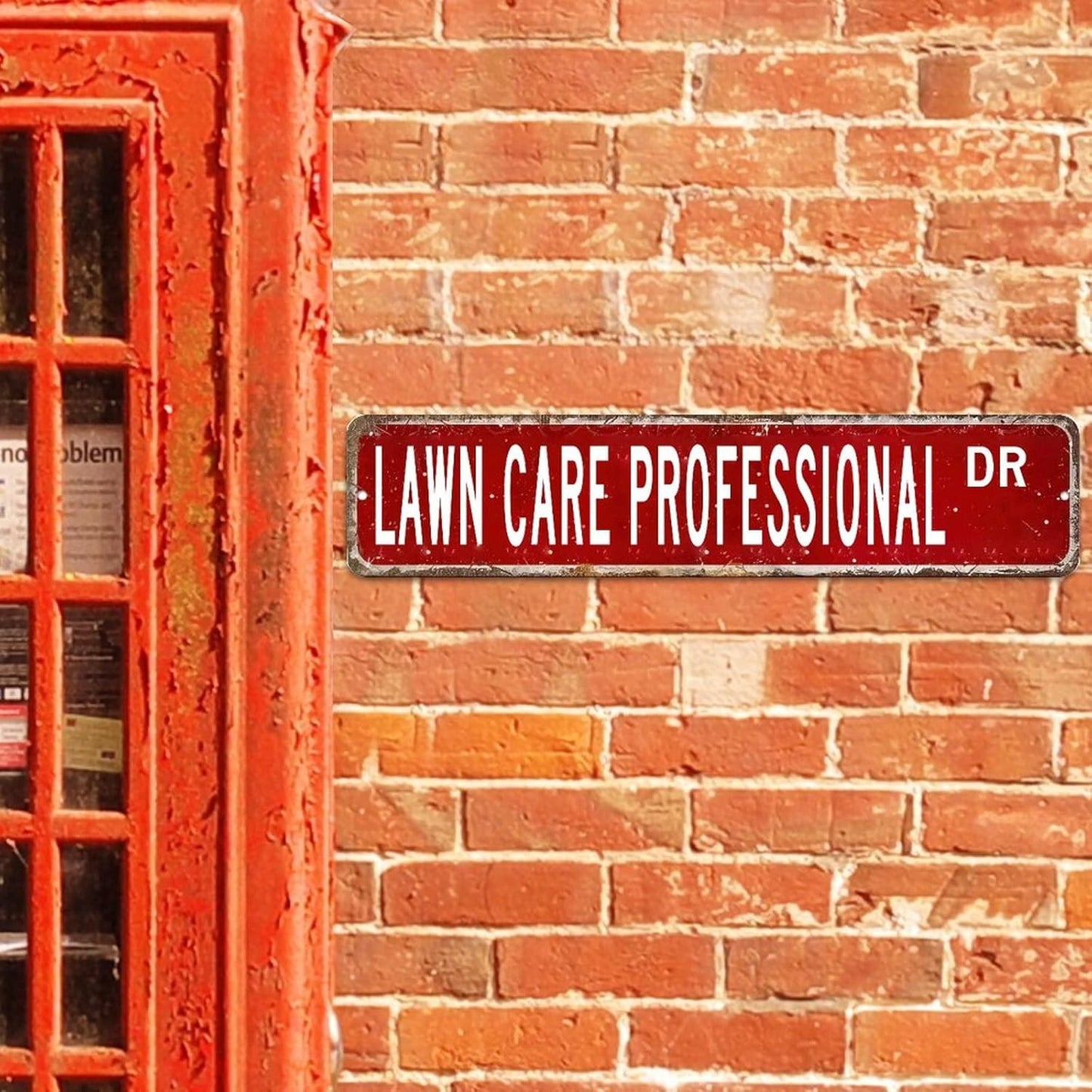 Lawn Care Professional Street Custom Signs Outdoor Metal Sign Lawn Care Professional Decor Care Professional Gift Vintage Metal Wall Sign Rustic Wall Art For Bedroom Living Room Front Porch