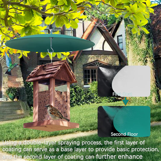 Bird Feeder Baffle, Metal Hummingbird Feeders Rain Guard for Bird Houses for Outside 13 inch Metal Hanging Baffle Weather Guard Cover