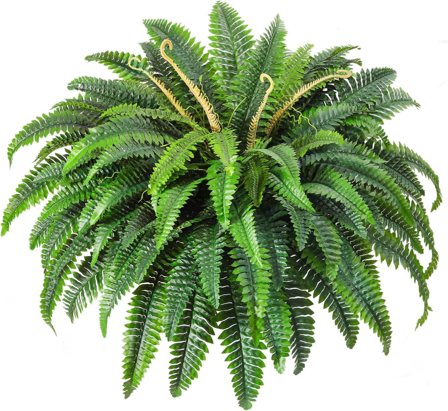 48" Artificial Ferns Plants for Outdoors Indoors, Large UV Resistant 95 Leaves Fake Boston Ferns Bush Artificial Plants, Large Hanging Faux Plant Greenery for Living Room Entrance Office Home Decor
