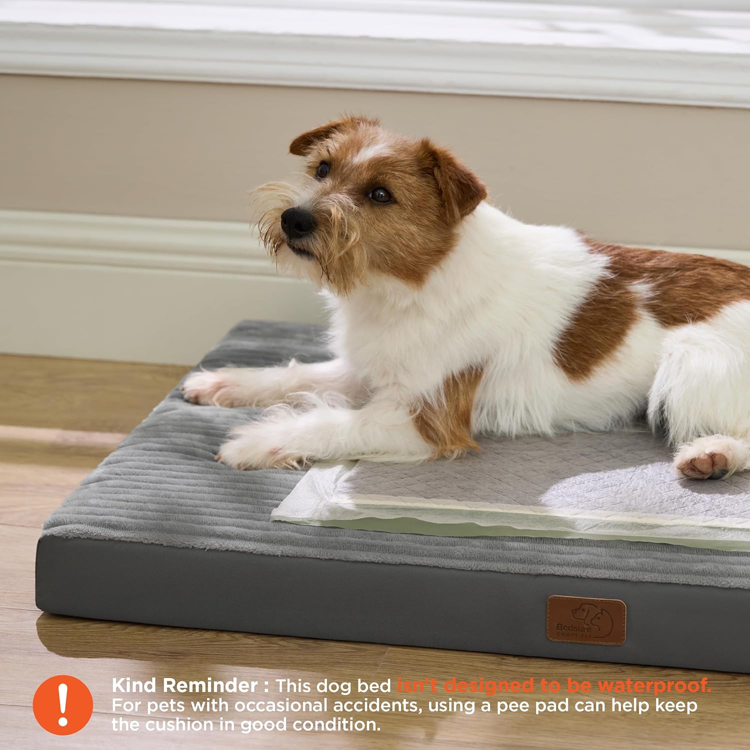 Bedsure ComfyFleece Dog Beds Large Sized Dog- Orthopedic Pet Beds for 