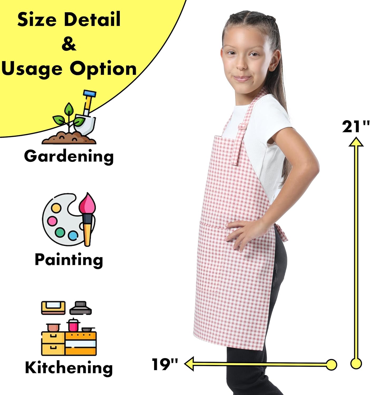Kids Aprons for Cooking Waterdrop Resistant Aprons for Girl & Boy Todd