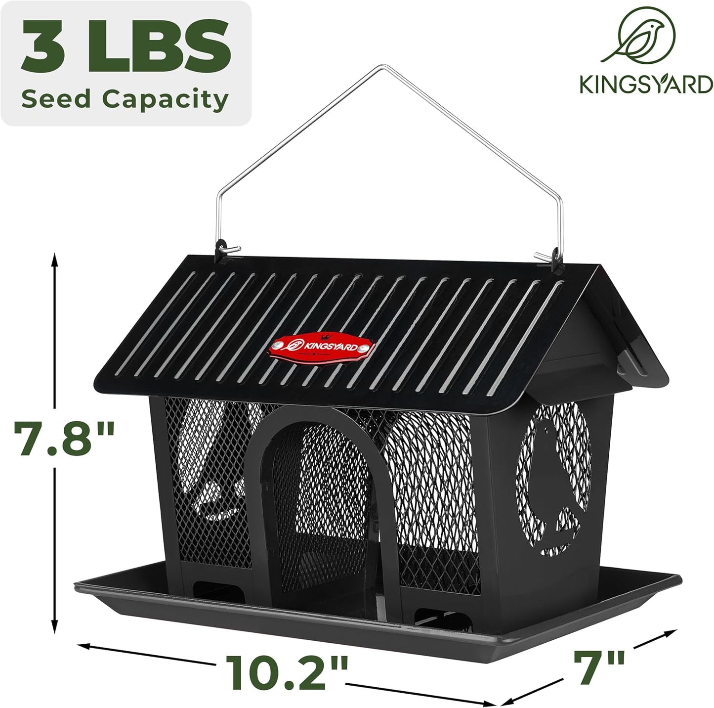 Kingsyard Bird Feeder for Outdoors Hanging, Dual-Use Metal Mesh Wild B