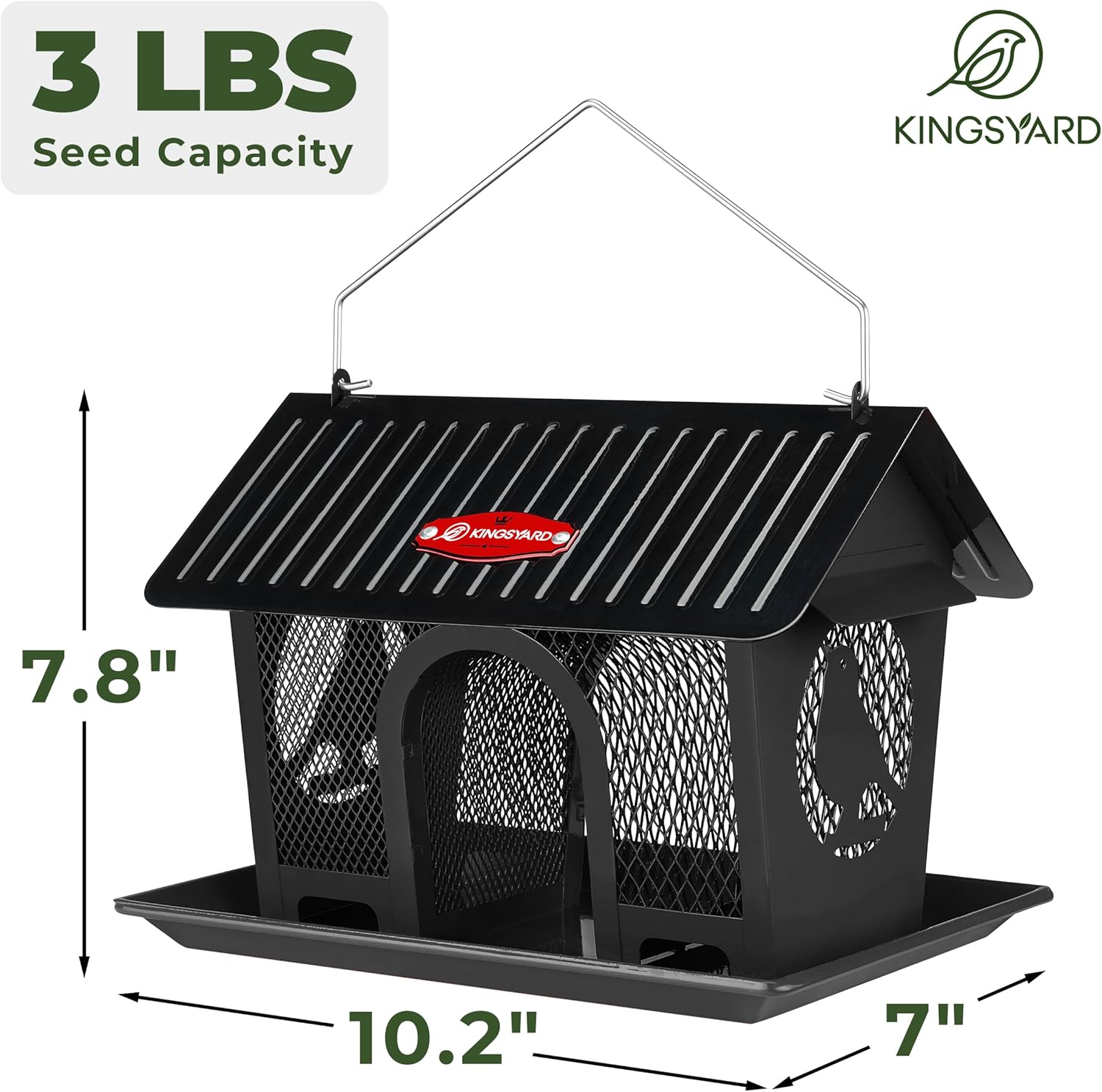 Kingsyard Bird Feeder for Outdoors Hanging, Dual-Use Metal Mesh Wild B