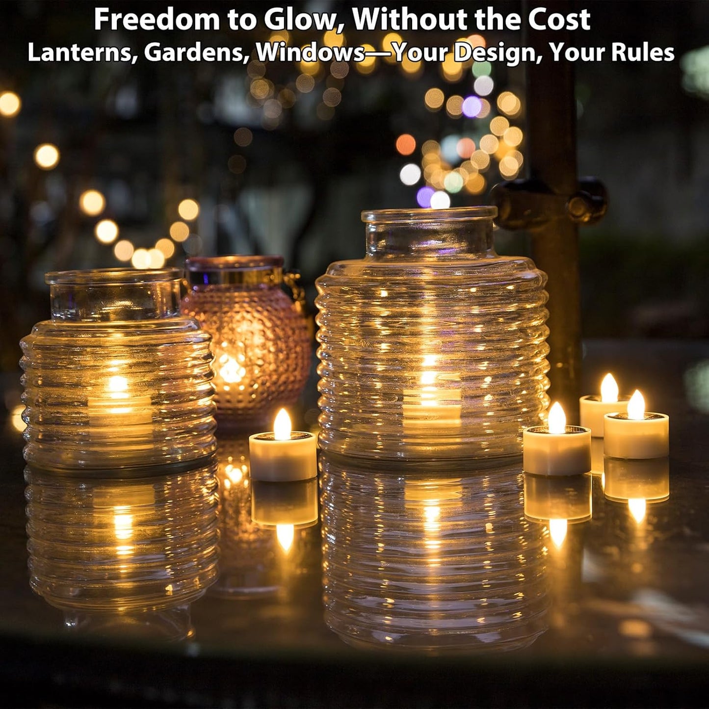 12Pack Solar Tea Lights Outdoor Waterproof, Small Solar Lights with Rechargeable Dusk to Dawn Sensor, Flameless Flickering LED Votive Candles for Lantern Window DIY Patio Chandelier Decor(Warm White)