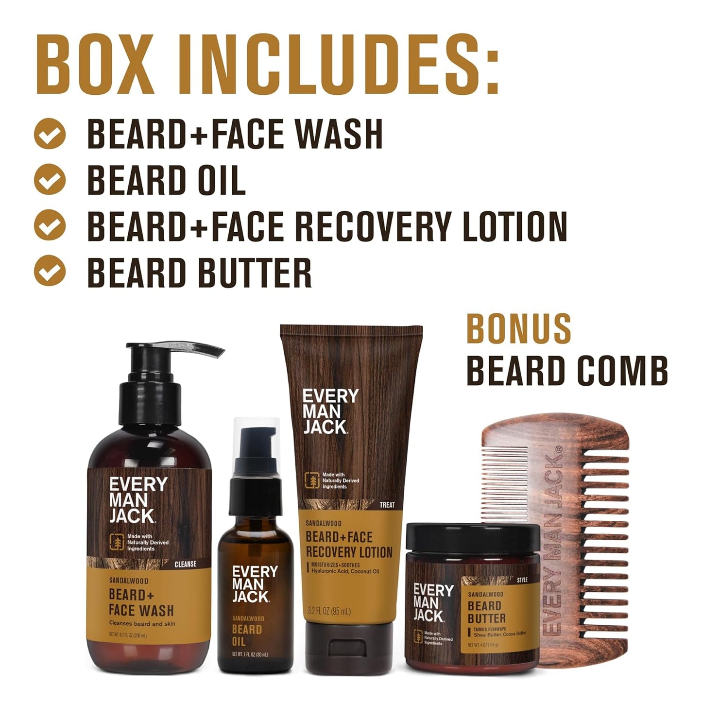 Every Man Jack Beard Essentials Gift Set for Men – Complete Routine wi