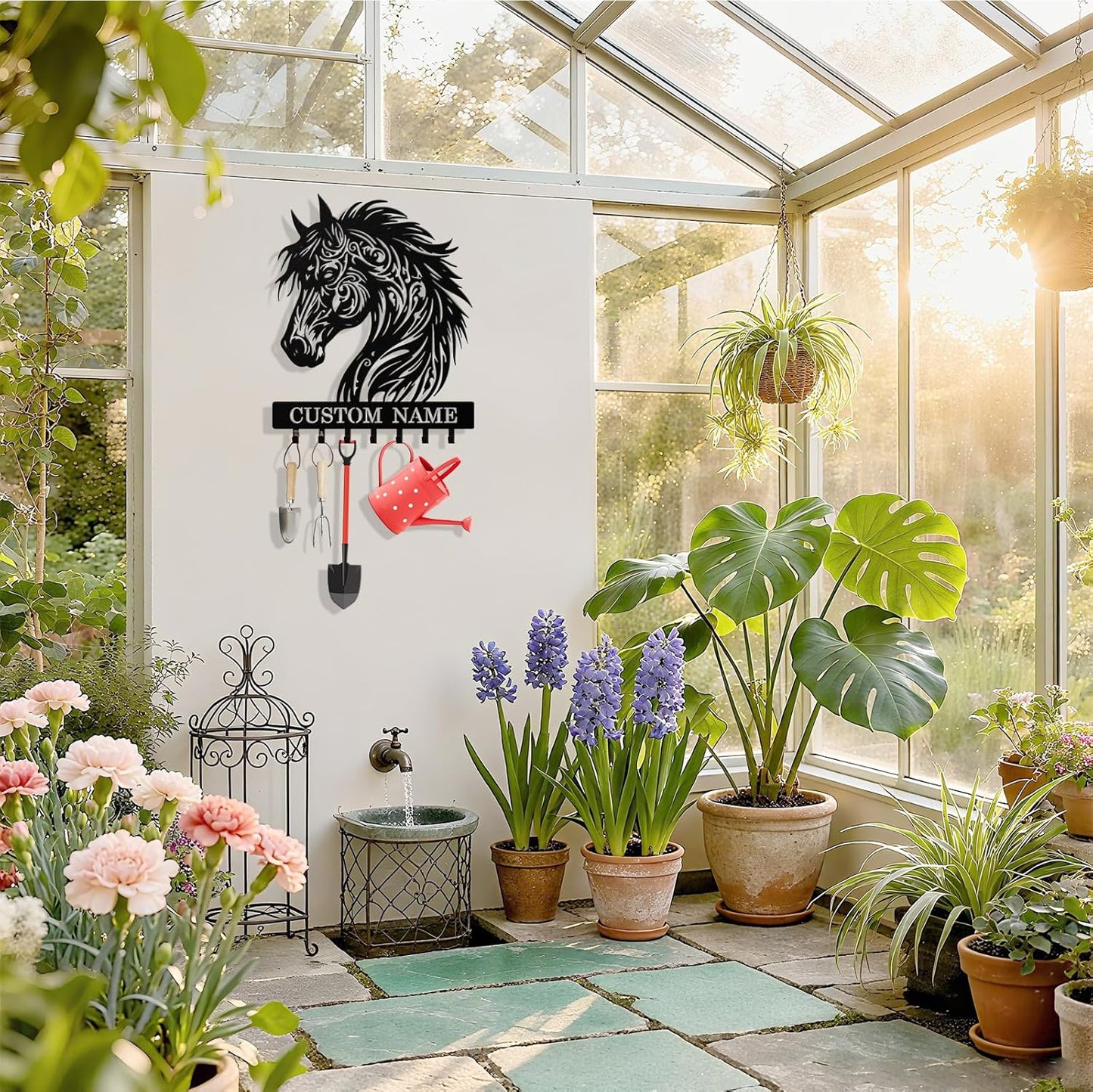 Personalized Horse Key Holder Wall Mount, Custom Metal Keys Holder for