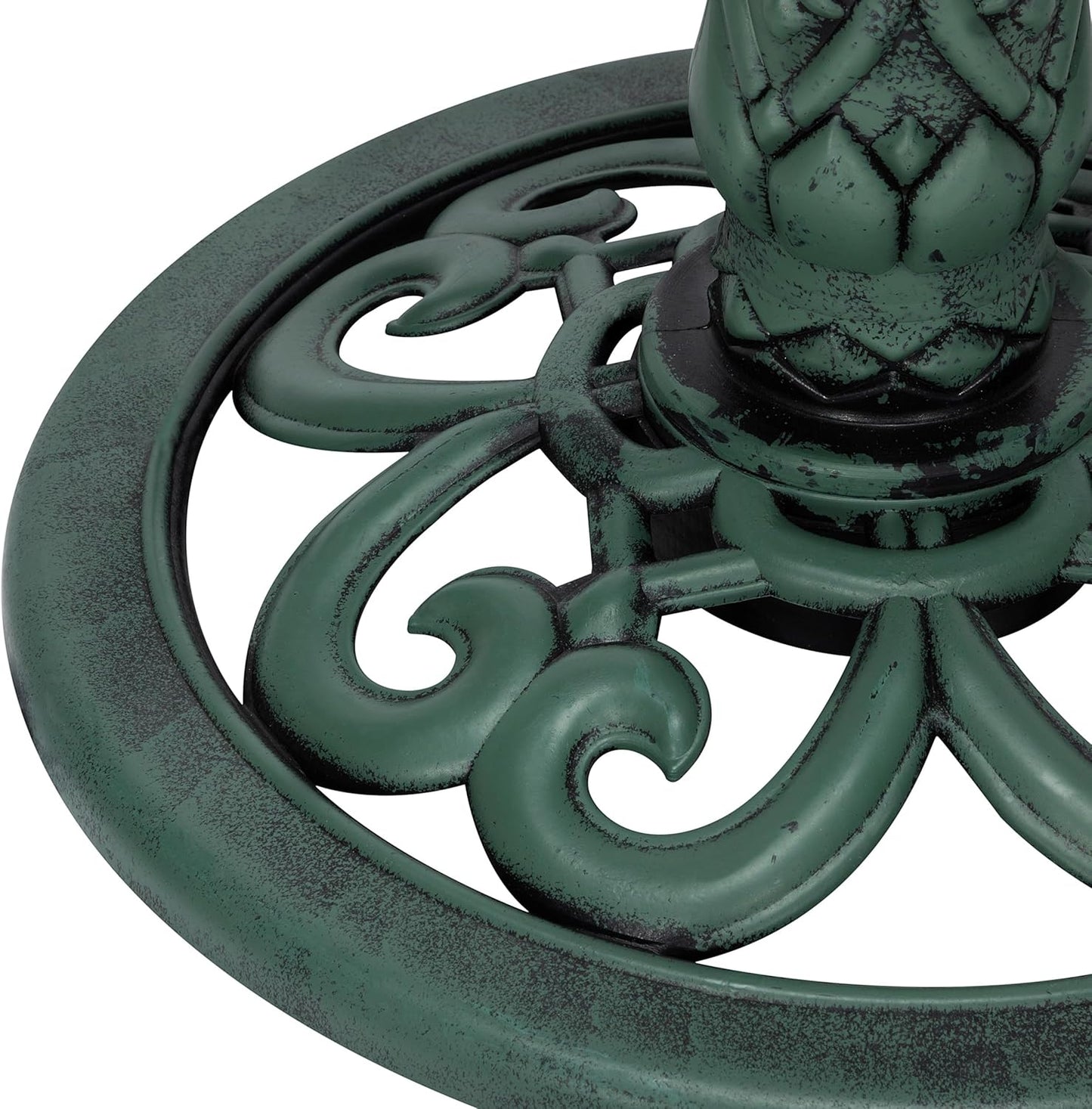 Alpine Corporation 33" Tall Outdoor Lotus Birdbath Yard Statue, Stunning Garden Accent to Attract Birds - Durable Polypropylene Construction for Patio, Deck, or Yard, Green