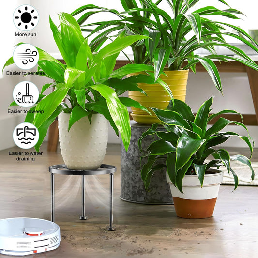 Garden Gifts Plant Lovers Gifts Black Metal Plant Stand with Anti-Slip