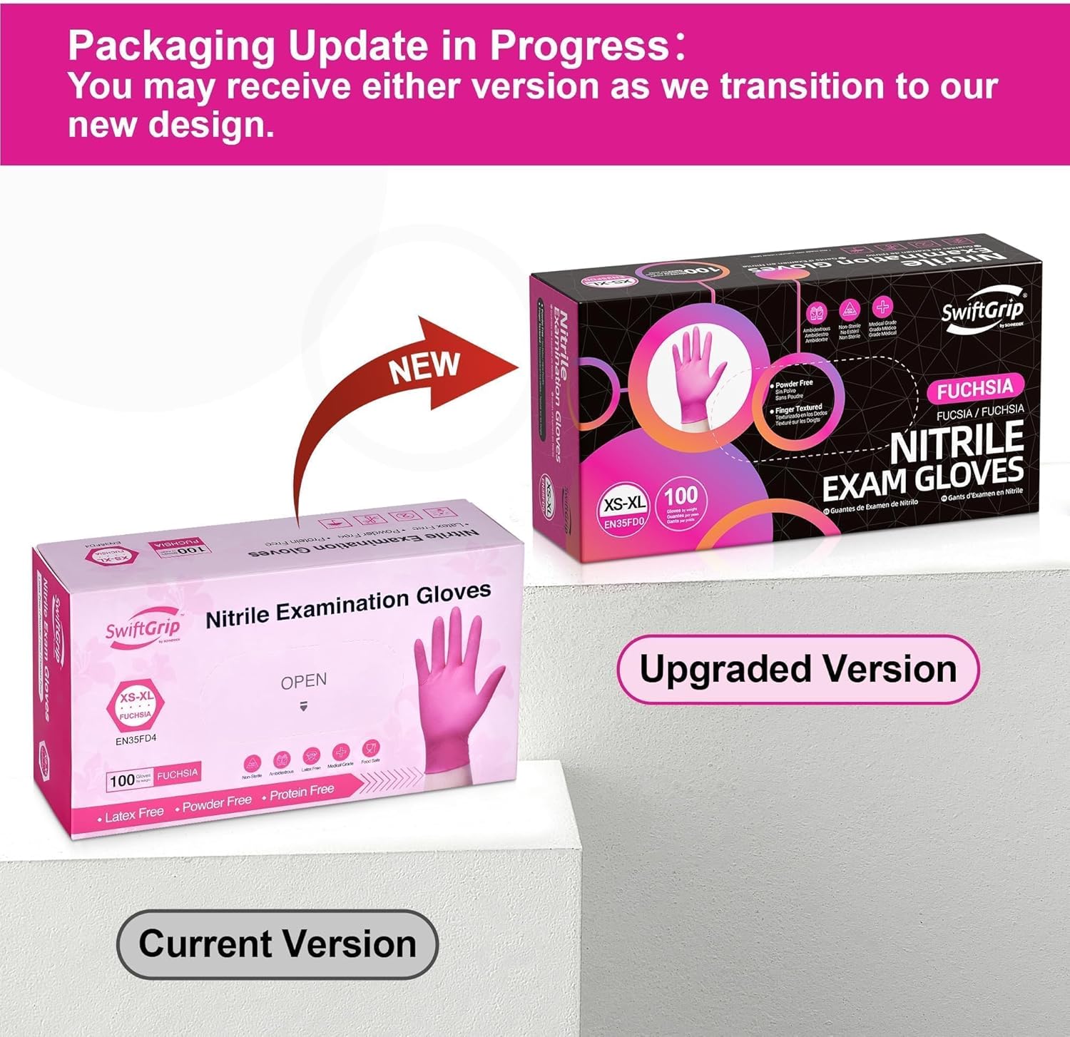 Powder-Free Nitrile Gloves, 3-mil, Disposable Nitrile Gloves, Latex-Fr