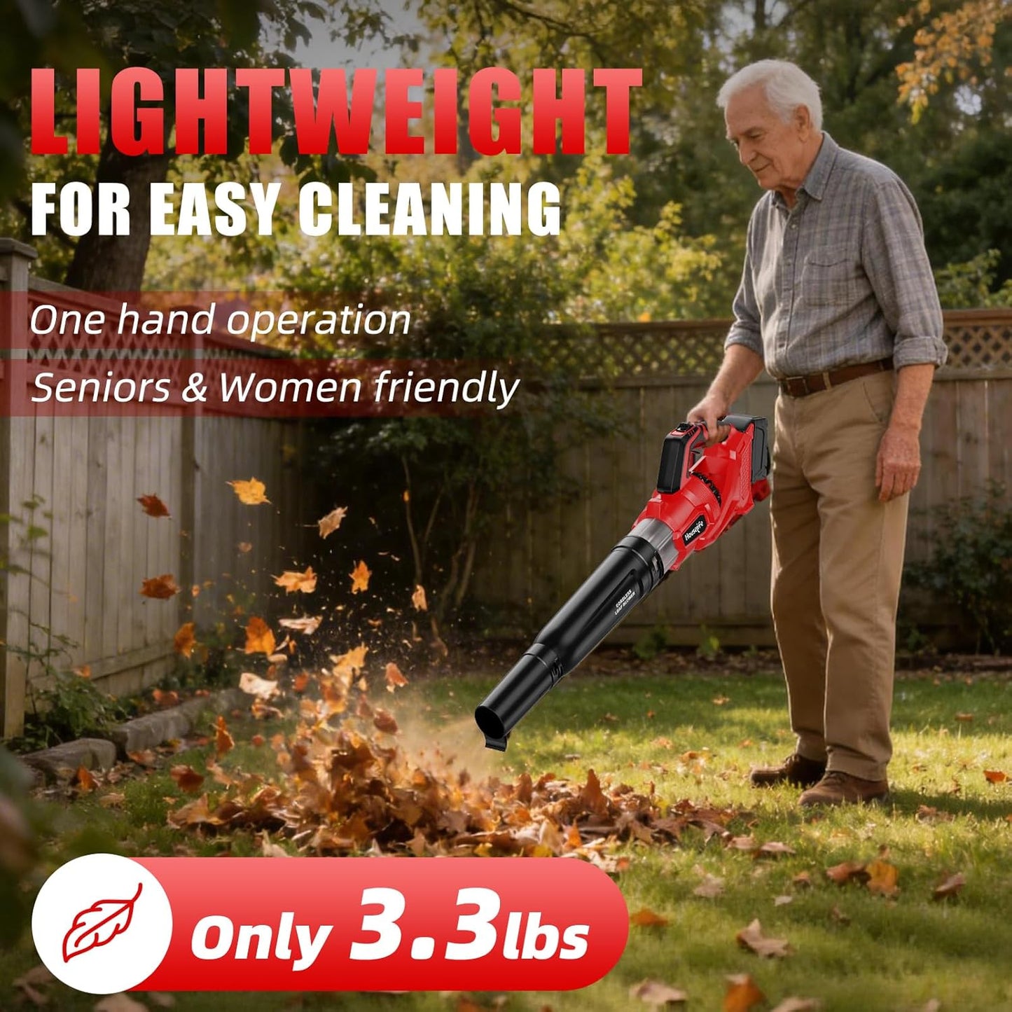 Leaf Blower Cordless Compatible with Milwaukee 18V M18 Battery, 600 CF