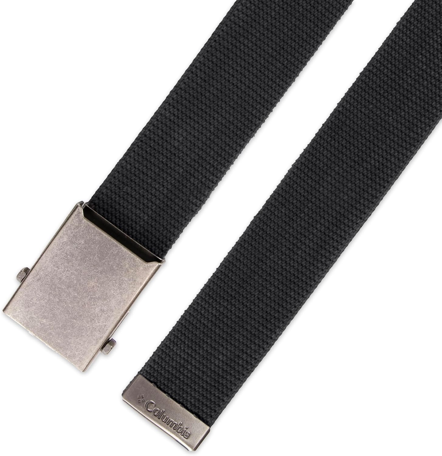 Columbia Men's Military Plaque Buckle Fabric Belt- One Size 42" Length