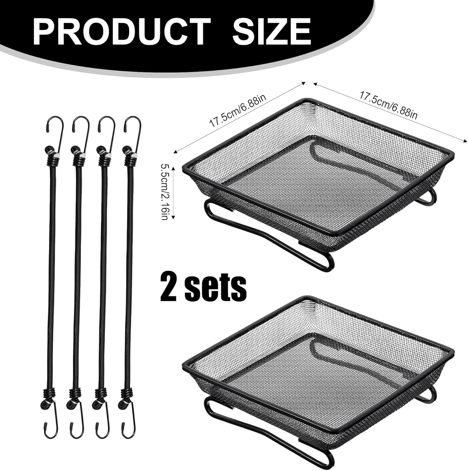 2 Pcs Deck Railing Bird Feeder Tray for Balcony 7 x 7 x 2 Inch Compact