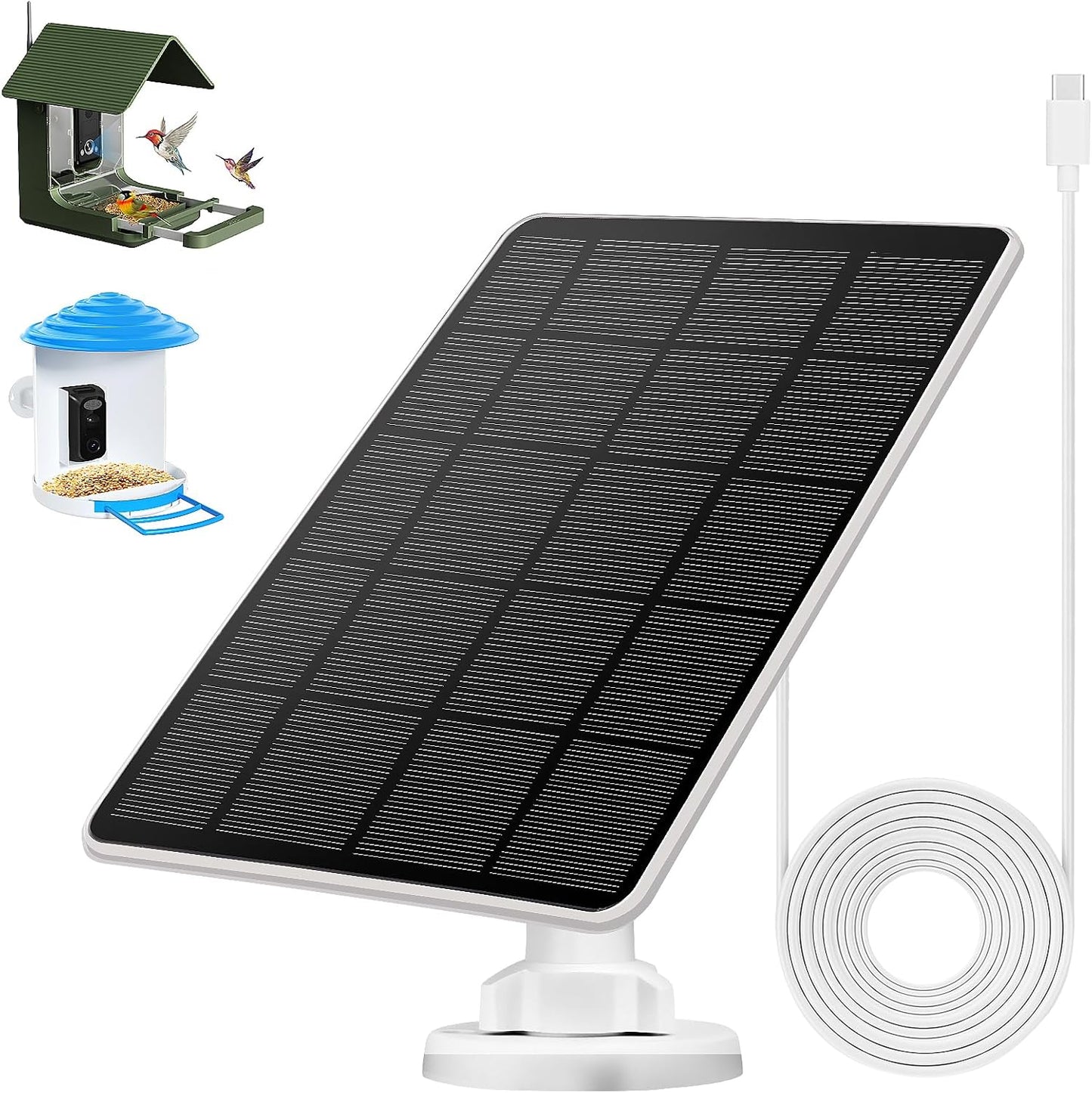 Solar Panel for Bird Feeder, Continuously 3W Power Supply for Your Bir