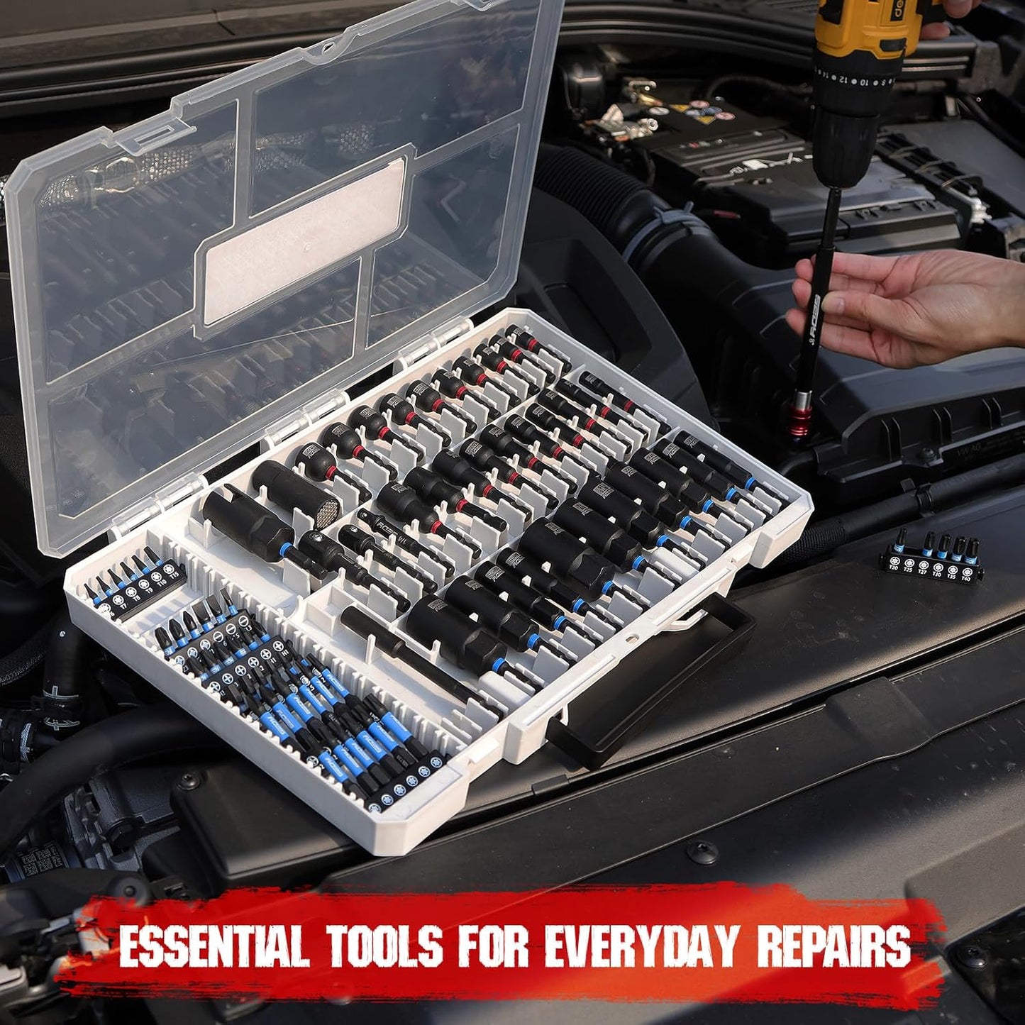 80-Piece Premium Magnetic Impact Nut Driver Set Metric & SAE with Sock