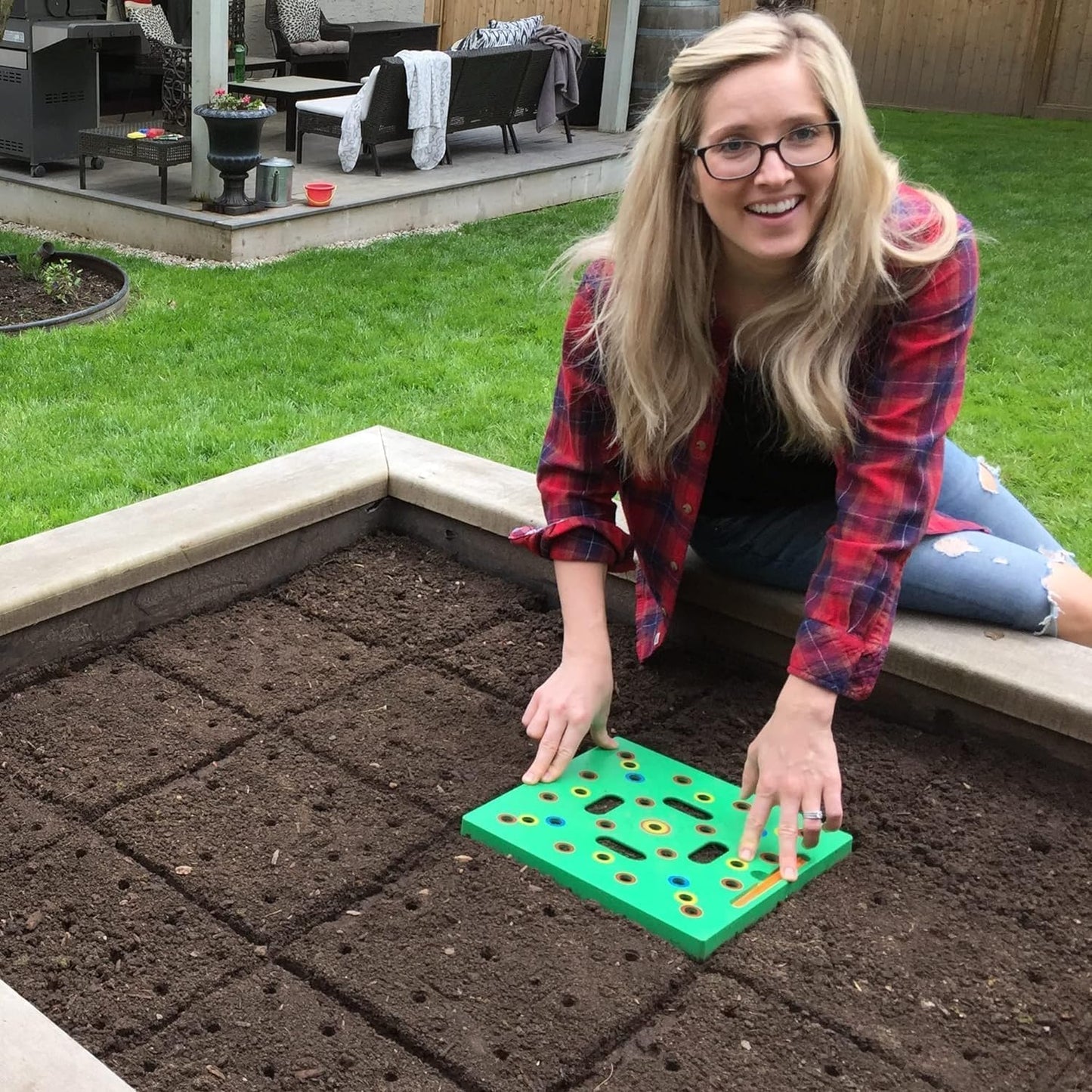 Seeding Square - Patented Seed and Seedling Spacer Tool for Bigger Har