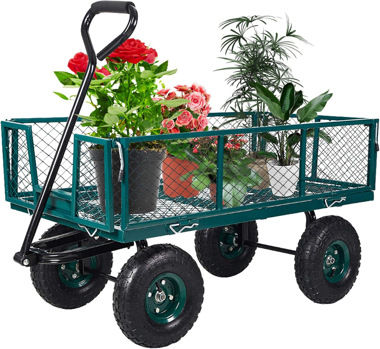 Heavy Duty Steel Garden Cart with Removable Sides, 550 lbs Capacity Ut